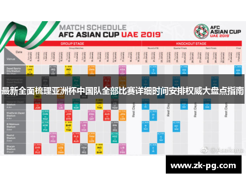 最新全面梳理亚洲杯中国队全部比赛详细时间安排权威大盘点指南