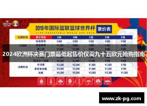 2024欧洲杯决赛门票最低起售价仅需九十五欧元抢购指南